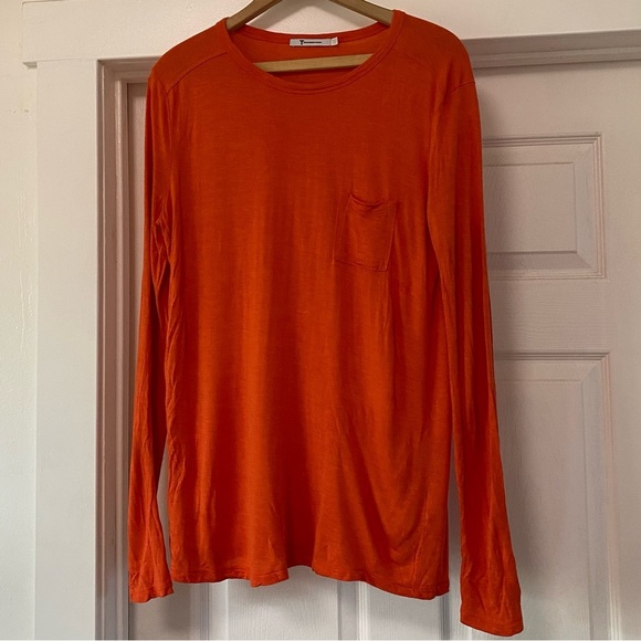 T by Alexander Wang Tops - T By Alexander Wang Womens Orange Long Sleeve T-shirt
